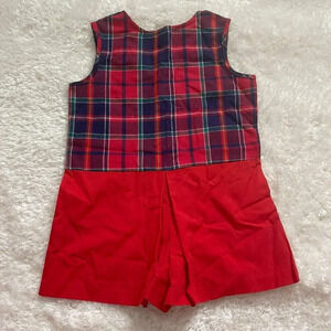 Children: Girls plaid romper/skort, Sears brand 6 - Vintage